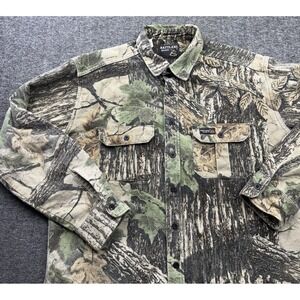 Rattlers Brand Shirt Mens Sz L Realtree Camo Chamois Flannel VTG USA Hunting